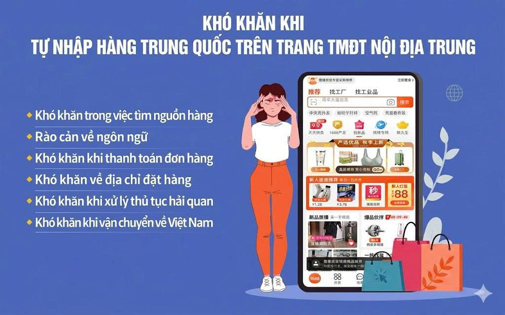 6 khó khăn khi tự nhập hàng Trung Quốc trên các trang TMĐT nội địa Trung